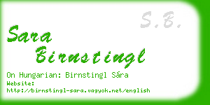 sara birnstingl business card